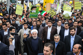 حضور رییس‌جمهور در راهپیمایی ۲۲ بهمن